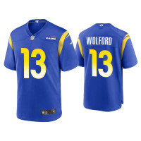 Men Los Angeles Rams #13 John Wolford Royal Game Jersey