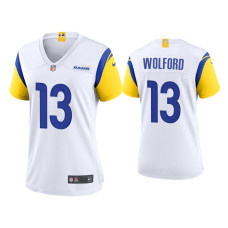 Women Los Angeles Rams #13 John Wolford White Alternate Game Jersey