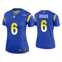 Women Los Angeles Rams #6 Johnny Hekker Royal Legend Jersey