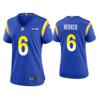 Women Los Angeles Rams #6 Johnny Hekker Royal Game Jersey