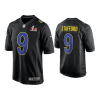 Men Los Angeles Rams #9 Matthew Stafford Super Bowl LVI Black Game Fashion Jersey