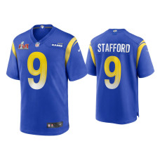 Men Los Angeles Rams #9 Matthew Stafford Super Bowl LVI Royal Game Jersey