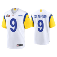 Men Los Angeles Rams #9 Matthew Stafford Super Bowl LVI White Game Jersey