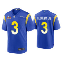 Men Los Angeles Rams #3 Odell Beckham Jr. Super Bowl LVI Royal Game Jersey