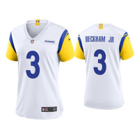 Women Los Angeles Rams #3 Odell Beckham Jr. White Alternate Game Jersey