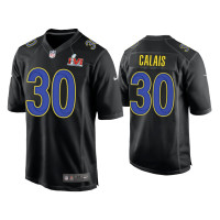 Men Los Angeles Rams #30 Raymond Calais Super Bowl LVI Black Game Fashion Jersey