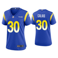 Women Los Angeles Rams #30 Raymond Calais Royal Game Jersey