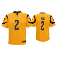 Youth Los Angeles Rams #2 Robert Woods Gold Color Rush Game Jersey