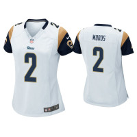 Women Los Angeles Rams #2 Robert Woods White Game Jersey