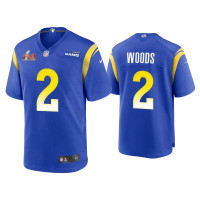 Men Los Angeles Rams #2 Robert Woods Super Bowl LVI Royal Game Jersey