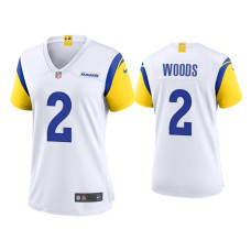 Women Los Angeles Rams #2 Robert Woods White Alternate Game Jersey