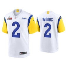 Men Los Angeles Rams #2 Robert Woods Super Bowl LVI White Game Jersey