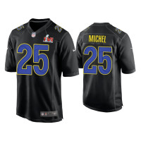 Men Los Angeles Rams #25 Sony Michel Super Bowl LVI Black Game Fashion Jersey