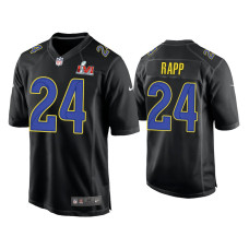 Men Los Angeles Rams #24 Taylor Rapp Super Bowl LVI Black Game Fashion Jersey