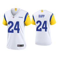 Women Los Angeles Rams #24 Taylor Rapp White Alternate Game Jersey