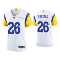 Women Los Angeles Rams #26 Terrell Burgess White Alternate Game Jersey