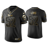 Men Los Angeles Rams #52 Golden Edition Vapor Limited Terrell Lewis Black Jersey