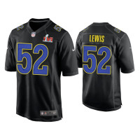 Men Los Angeles Rams #52 Terrell Lewis Super Bowl LVI Black Game Fashion Jersey