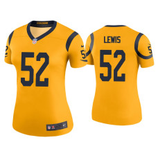 Women Los Angeles Rams #52 Color Rush Legend Terrell Lewis Gold Jersey