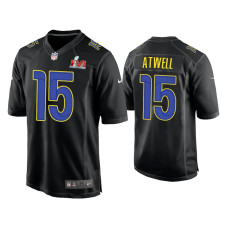 Men Los Angeles Rams #15 Tutu Atwell Super Bowl LVI Black Game Fashion Jersey