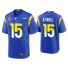 Men Los Angeles Rams #15 Tutu Atwell Super Bowl LVI Royal Game Jersey