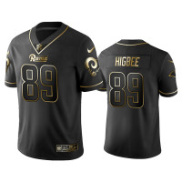 Men Los Angeles Rams #89 Golden Edition Vapor Untouchable Limited Tyler Higbee Black Jersey