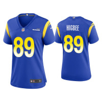 Women Los Angeles Rams #89 Tyler Higbee Royal Game Jersey