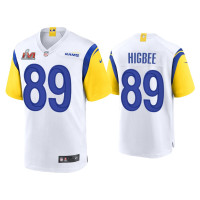 Men Los Angeles Rams #89 Tyler Higbee Super Bowl LVI White Game Jersey