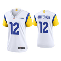 Women Los Angeles Rams #12 Van Jefferson White Alternate Game Jersey