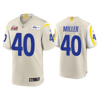 Men Los Angeles Rams #40 Von Miller Super Bowl LVI Bone Game Jersey