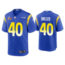 Men Los Angeles Rams #40 Von Miller Super Bowl LVI Royal Game Jersey