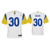 Youth Los Angeles Rams #30 Raymond Calais White Alternate Game Jersey