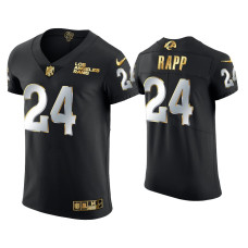 Men Los Angeles Rams #24 Taylor Rapp Black Golden Edition Vapor Elite Jersey