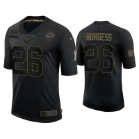 Men Los Angeles Rams #26 Terrell Burgess Black 2020 Salute to Service Limited Jersey