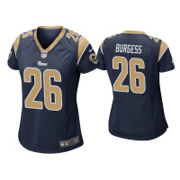 Women Los Angeles Rams #26 Terrell Burgess Navy Game Jersey