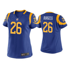 Women Los Angeles Rams #26 Terrell Burgess Royal Game Jersey