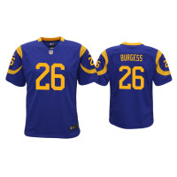 Youth Los Angeles Rams #26 Terrell Burgess Royal Game Jersey