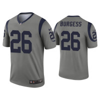 Men Los Angeles Rams #26 Terrell Burgess Gray Inverted Legend Jersey