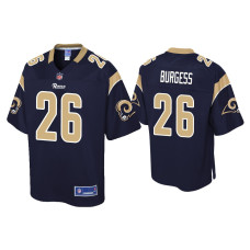 Men Los Angeles Rams #26 Terrell Burgess Navy Pro Line Jersey