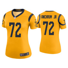 Women Los Angeles Rams #72 Color Rush Legend Tremayne Anchrum Jr. Gold Jersey