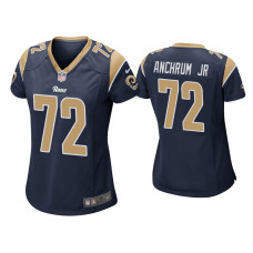 Women Los Angeles Rams #72 Tremayne Anchrum Jr. Navy Game Jersey