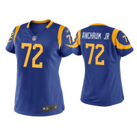 Women Los Angeles Rams #72 Tremayne Anchrum Jr. Royal Game Jersey