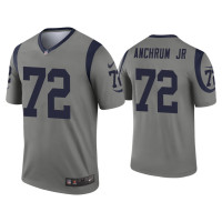 Men Los Angeles Rams #72 Tremayne Anchrum Jr. Gray Inverted Legend Jersey