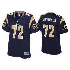 Women Los Angeles Rams #72 Tremayne Anchrum Jr. Navy Pro Line Jersey