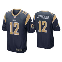 Men Los Angeles Rams #12 Van Jefferson Navy 2020 NFL Draft Game Jersey