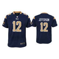 Men Los Angeles Rams #12 Van Jefferson Navy 2020 NFL Draft Game Jersey