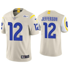 Men Los Angeles Rams #12 Van Jefferson Vapor Limited Bone Jersey