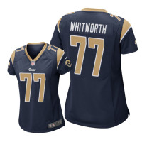 Women Los Angeles Rams #77 Navy Andrew Whitworth Nike Game Jersey