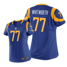 Women Los Angeles Rams #77 Royal Andrew Whitworth Nike Game Jersey