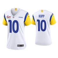 Women Los Angeles Rams #10 Cooper Kupp Super Bowl LVI Champions White Game Jersey